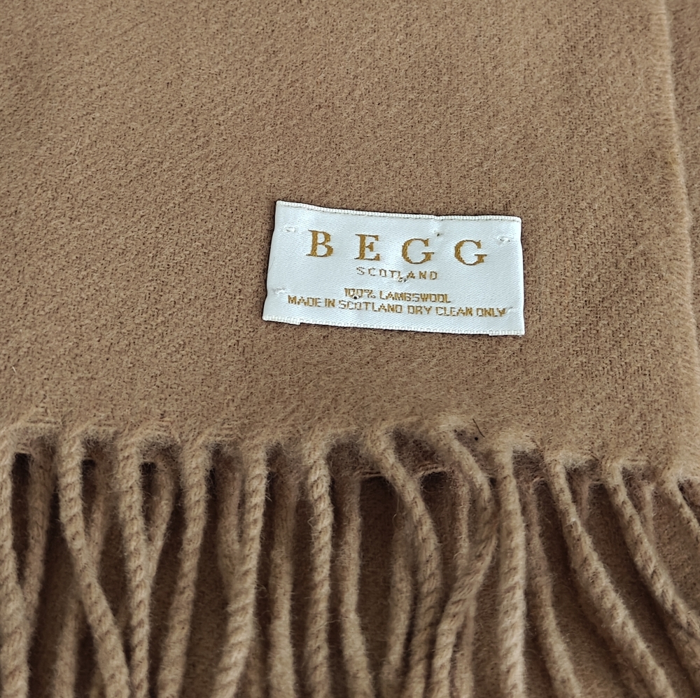 Begg & Co Camel Tone Lambeswool Scarf - Picture 3 of 6